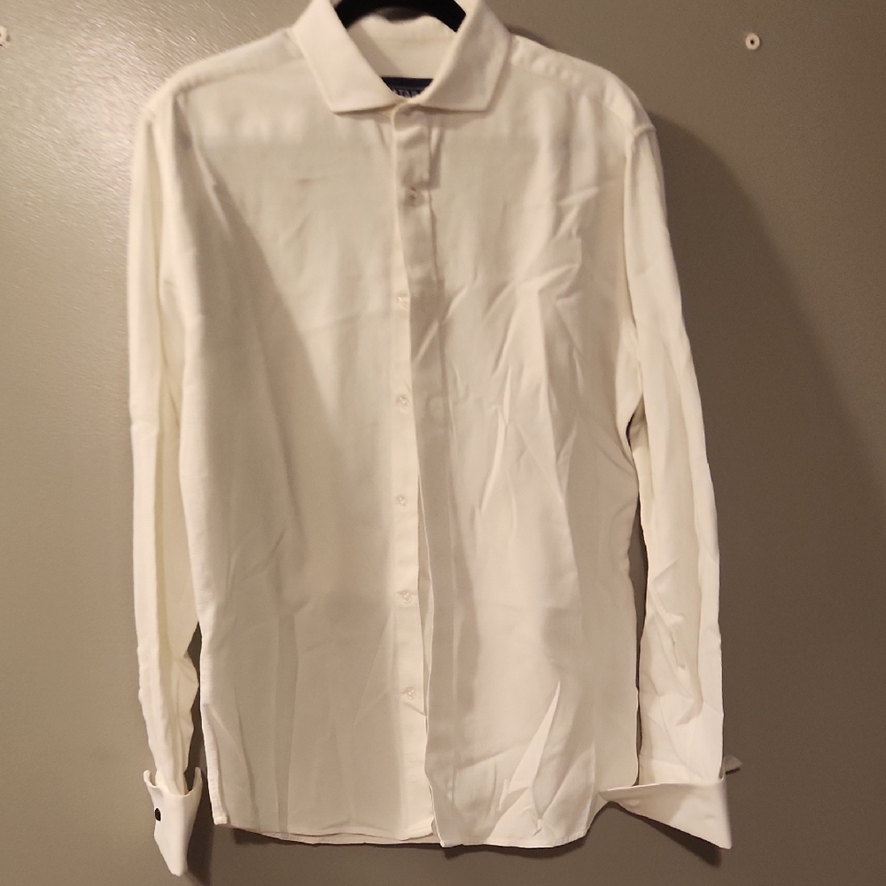 MTailor Men's White Button Down Shirt, Size Md/Lg